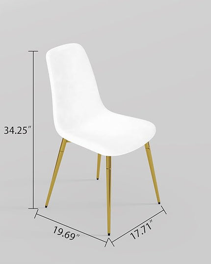 NicBex Haerin-SD-00338-LWJ Dining Chairs, 17.7"x19.7"x34.3", White and Gold - LeafyLoom