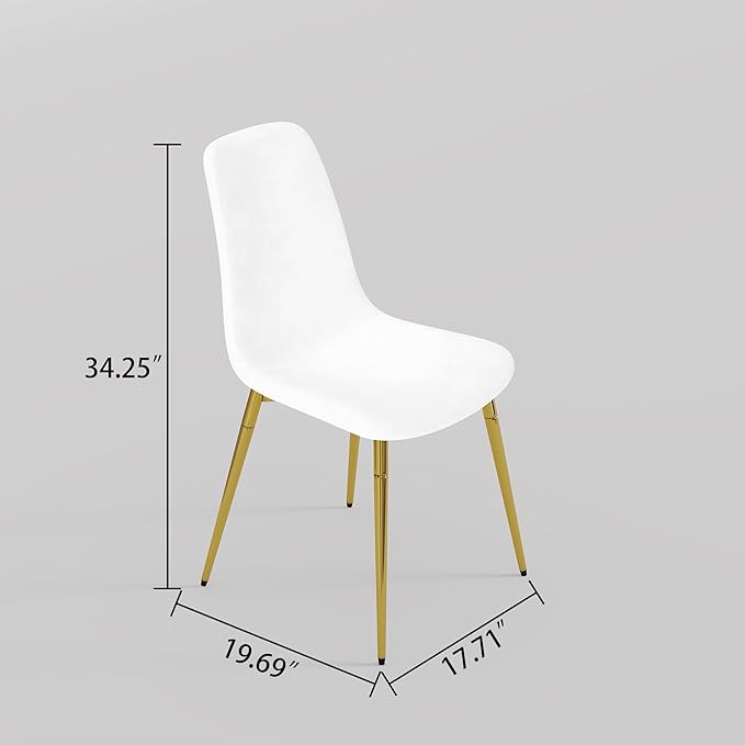 NicBex Haerin-SD-00338-LWJ Dining Chairs, 17.7"x19.7"x34.3", White and Gold - LeafyLoom