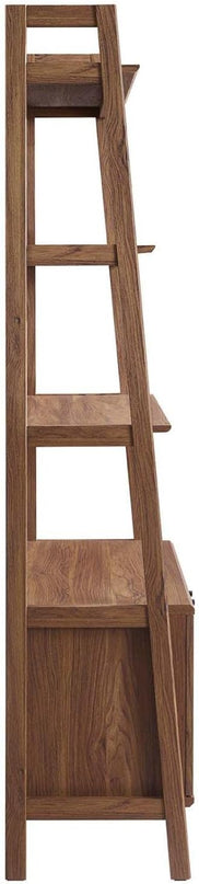 Modway 33" Bookshelf Display Case in Walnut - LeafyLoom
