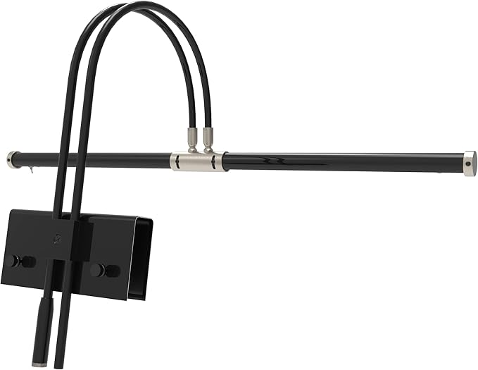 Cocoweb 22" Grand Piano Lamp, LED, Adjustable, Quality Lighting in Black with Satin Nickel Accents, with Plug-in Adapter - GPLED22SND - LeafyLoom