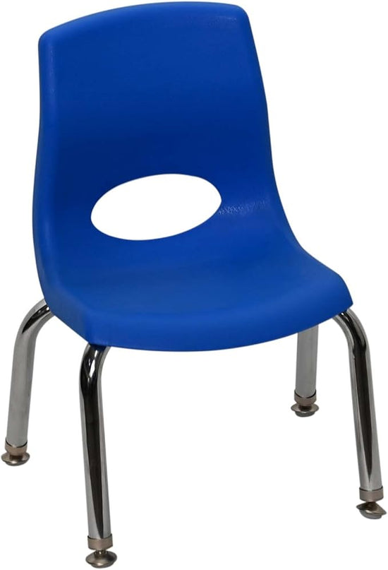 Angeles H, Blue with Chrome Legs MyPosture Children's Chair, 8-inch - LeafyLoom