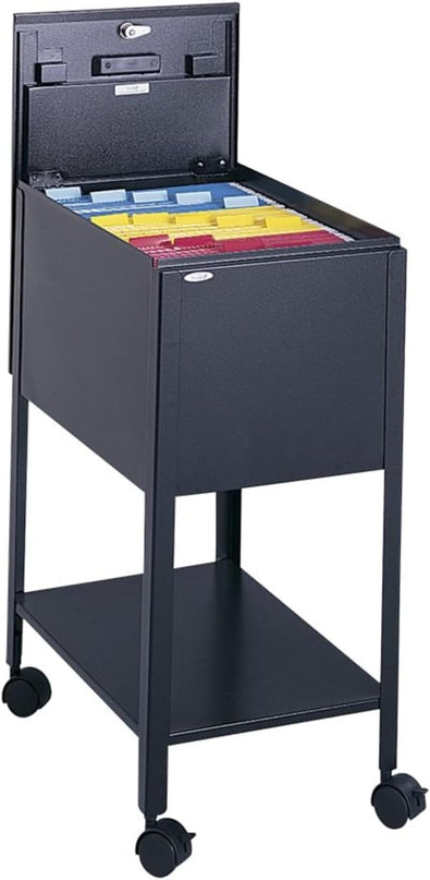 Safco Products 5361BL Standard Mobile Tub File with Lock, Letter Size, Black - LeafyLoom