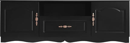 Merax Modern TV Stand for 60"+ Televisions with 1 Shelf, 2, 1 Drawer, Storage Console Cabinet Furniture for Living Room, 65.0 inch Length, Black - LeafyLoom
