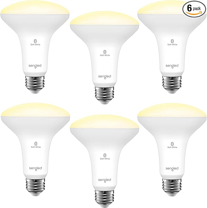 Sengled Smart Flood Light Bulb Bluetooth Mesh, Soft White LED Smart Light Bulbs 60 W Equivalent Bulb BR30 E26 Base, Perfect for Bedroom Living Room, No Hub Required, 6 Pack Sengled