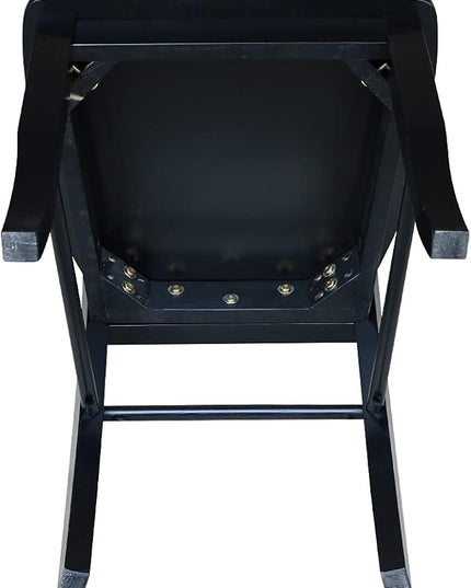 International Concepts Pair of Madrid LadderBack Chairs, Black - LeafyLoom