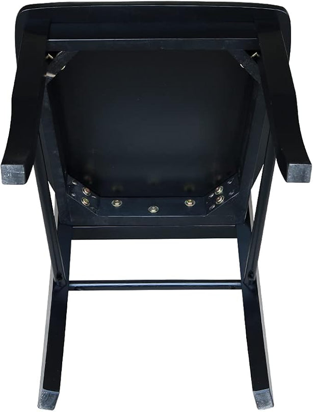 International Concepts Pair of Madrid LadderBack Chairs, Black - LeafyLoom