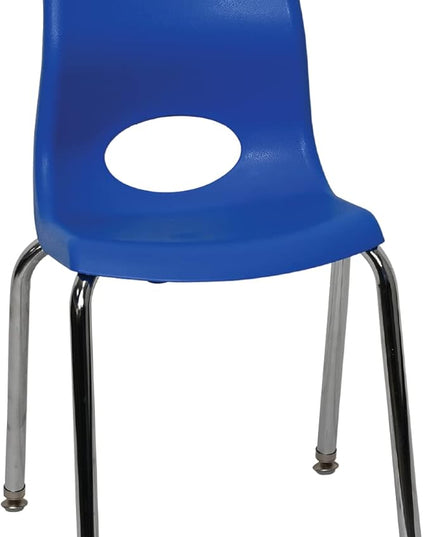 Angeles H, Blue with Chrome Legs, 4 Pack MyPosture Children's Chair, 14-inch - LeafyLoom