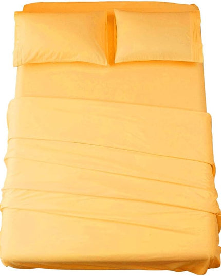SONORO KATE Bed Sheet Set Super Soft Microfiber 1800 Thread Count Luxury Egyptian Sheets 16-Inch Deep Pocket，Wrinkle-3 Piece (Yellow, Twin XL) - LeafyLoom