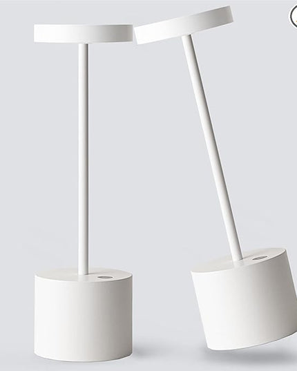 2Pack Cordless Table Lamp, Rechargeable LED Battery 5000mAh Metal USB Portable Powered Desk Lamp, 3 Levels Brightness Light for Restaurants Outdoor (2 pack 10.25in White) - LeafyLoom