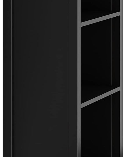 SIMPLIHOME Artisan SOLID WOOD 26 Inch Contemporary 5 Shelf Bookcase in Black, For the Living Room, Study Room and Office - LeafyLoom