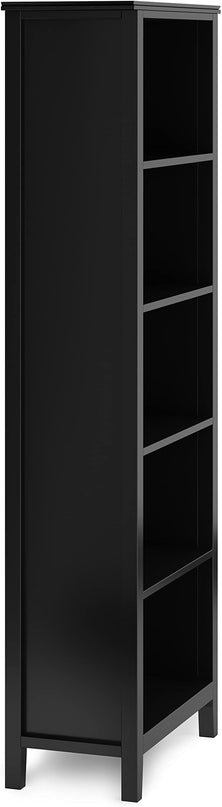 SIMPLIHOME Artisan SOLID WOOD 26 Inch Contemporary 5 Shelf Bookcase in Black, For the Living Room, Study Room and Office - LeafyLoom