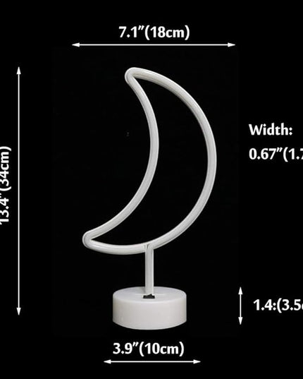 Neon Moon Lights, LED Moon Decor Neon Signs Crescent Night Lights Art Decorations Lamp for Party Supplies, Children Kids Girls Gift-Moon with Holder Base(Blue) - LeafyLoom