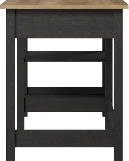 Bush Furniture Mayfield 54W Computer Desk with Shelves in Vintage Black and Reclaimed Pine| Table and Storage for Home Office Workspace - LeafyLoom