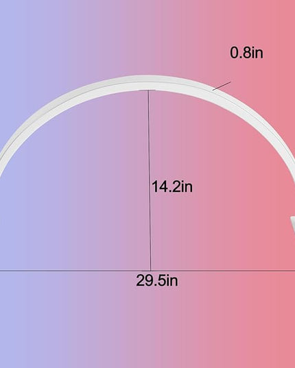 Half Moon Light for Nail Desk 29in 50w LED Half Moon Lamp 3000-6000k Lash Lamp for Lash Extension Led Light for Nails tech, Stepless Dimming 3 Color Led Light for Nails Tech - LeafyLoom