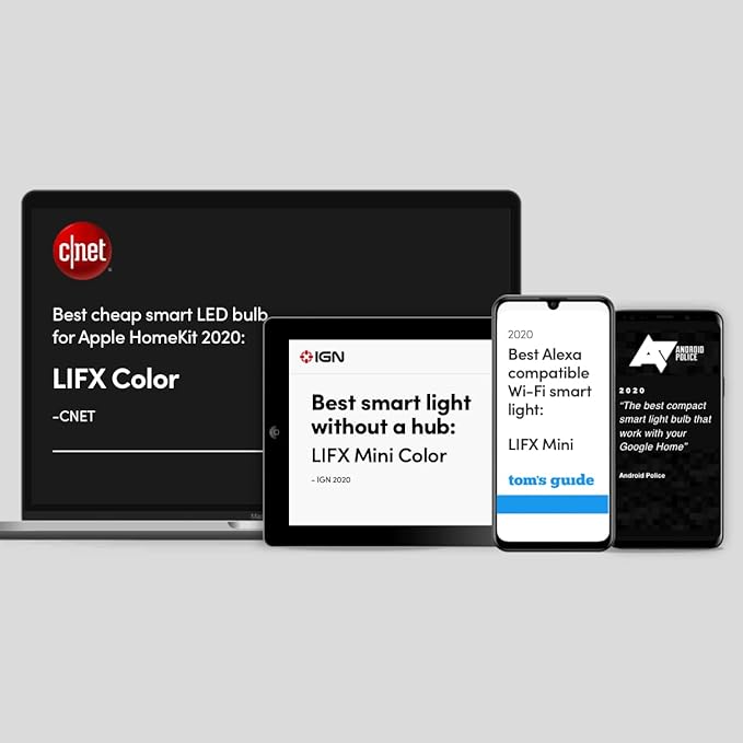 LIFX Color, 1100 lumens BR30 E26, 2.4GHz Wi-Fi Smart LED Light Bulb, Billions of Colors and Whites, No Bridge Required, Works with Alexa, Hey Google, HomeKit and Siri, Multicolor (Pack of 2) LIFX