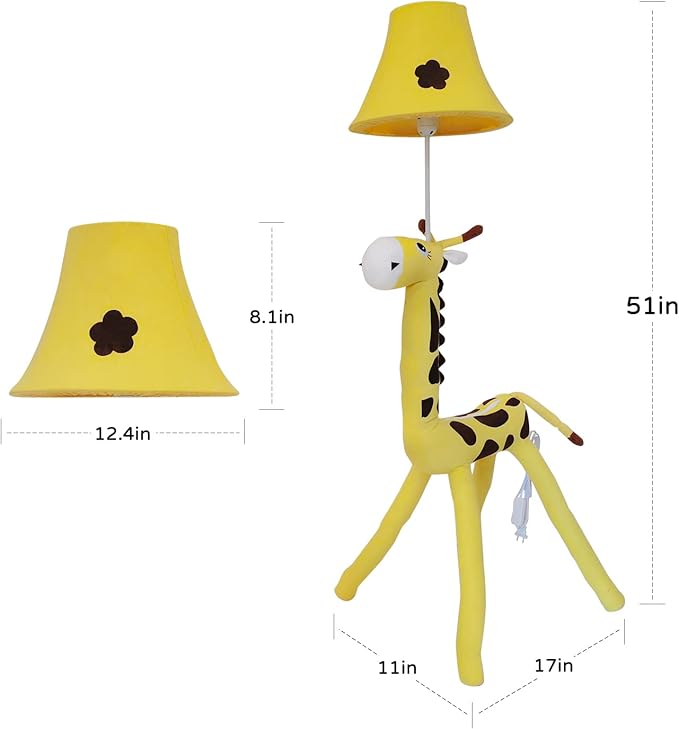 Floor Lamp by Cozylight, Giraffe Design 50nch Tall Standing Lamp for Kids' Bedroom, Hand-Stitched Toy Lamp Decorate The Cozy Living Room - LeafyLoom