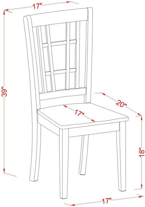 East West Furniture NDNI5-BCH-W Norden 5 Piece Set for 4 Includes a Rectangle Table with Dropleaf and 4 Kitchen Dining Chairs, 30x48 Inch - LeafyLoom