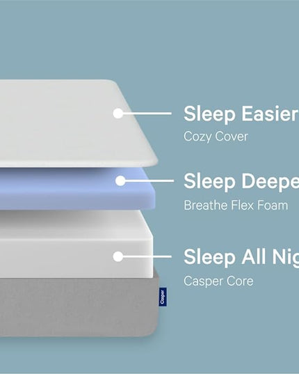 Casper Sleep Element, Medium Firm Twin XL Mattress - Memory Foam + Support - 100-Night Trial - CertiPUR-US Mattress, Grey - LeafyLoom