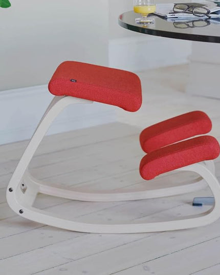Varier Variable Balans Original Kneeling Chair Designed by Peter Opsvik (Dark Blue Revive Fabric with Natural Ash Base) - LeafyLoom