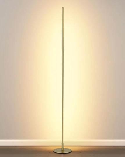 Modern Floor Lamp Led Standing Corner Lamp Gold Decor Contemporary Metal Floor Lamp for Living Room Bedrooms with Remote & Touch Control - LeafyLoom