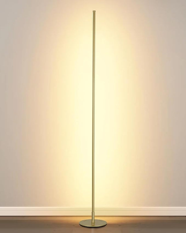 Modern Floor Lamp Led Standing Corner Lamp Gold Decor Contemporary Metal Floor Lamp for Living Room Bedrooms with Remote & Touch Control - LeafyLoom