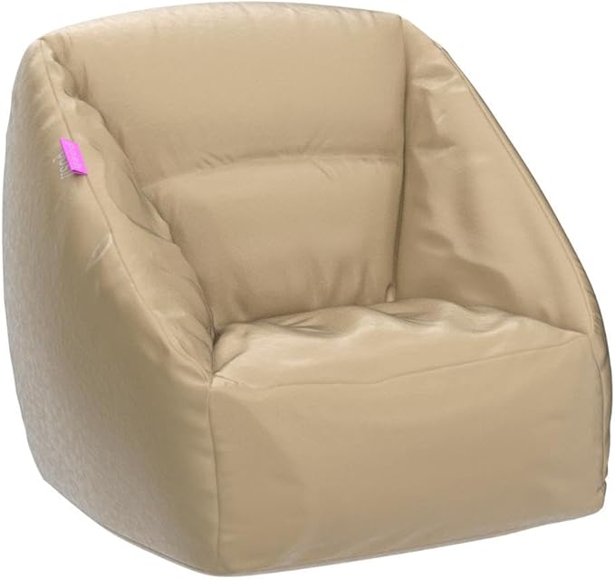 Posh Creations Structured Comfy Bean Bag Chair for Gaming, Reading, and Watching TV, Coronado Chair, Microsuede - Camel - LeafyLoom