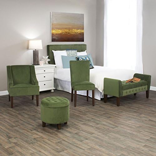 HomePop Parsons Classic Upholstered Accent Dining Chair, Set of 2, Dark Green Velvet - LeafyLoom