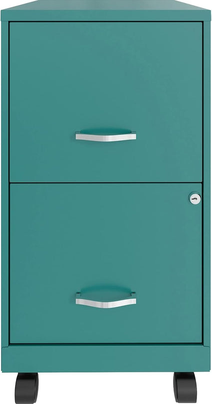 LYS SOHO File/File Mobile Cabinet, Teal - LeafyLoom