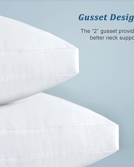 EIUE Bed Pillows for Sleeping 2 Pack Queen Size，Super Soft Down Alternative Microfiber Filled Pillows,20 x 30 Inches,White - LeafyLoom