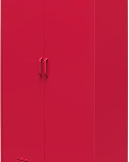 Novogratz Cache 2 Door Tall Metal Locker Style Storage Cabinet, Magenta - LeafyLoom