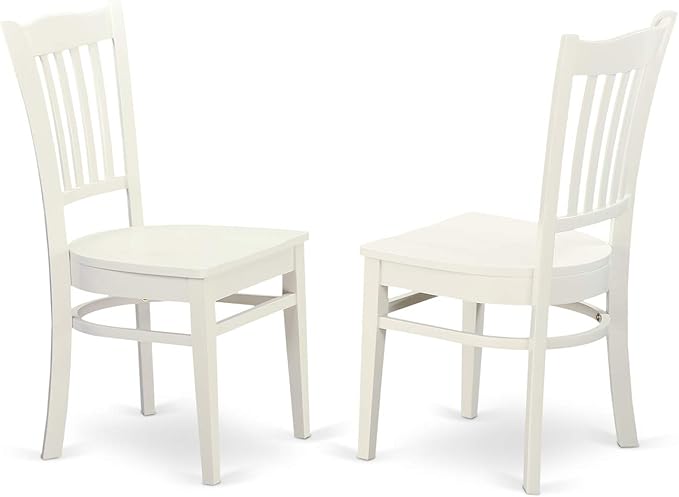 East West Furniture BOGR5-WHI-W Boston 5 Piece Room Furniture Set Includes a Round Kitchen Table and 4 Dining Chairs, Linen White, 42x42 Inch - LeafyLoom