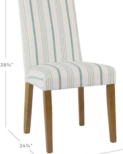 HomePop Classic Parsons Dining Chairs, Pack of 2, Blue Calypso Stripe - LeafyLoom