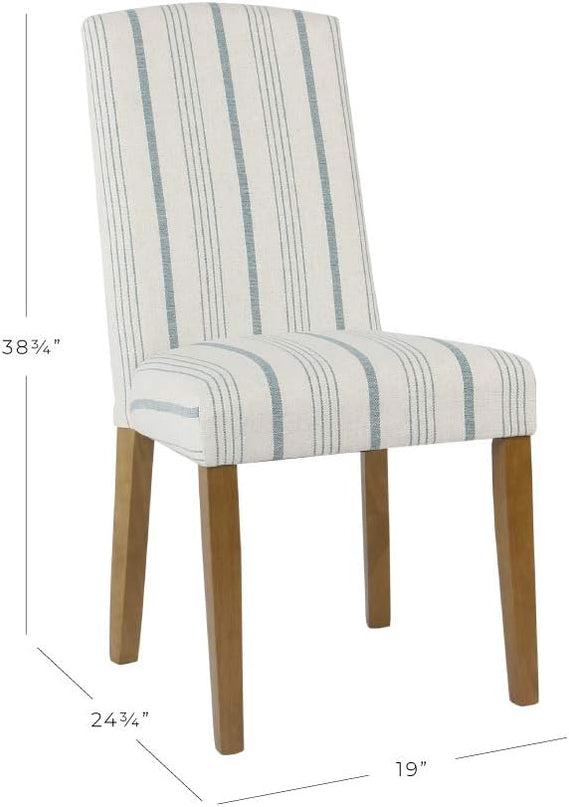 HomePop Classic Parsons Dining Chairs, Pack of 2, Blue Calypso Stripe - LeafyLoom