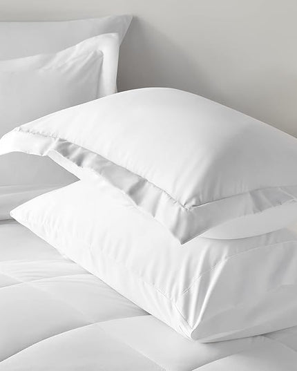 CozyLux Twin Bed in a Bag Comforter Sets with Comforter and Sheets 5-Pieces for Girls and Boys White All Season Bedding Sets with Comforter, Pillow Sham, Flat Sheet, Fitted Sheet and Pillowcase - LeafyLoom