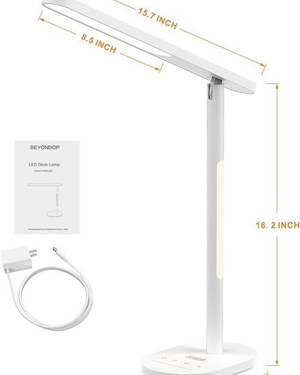 LED Desk Lamp, Eye-Caring Desk Lamps for Home Office,1000Lum Super Bright Dimmable Brightness Desk Light with Night Light & Auto Timer, Table lamp for Reading Studying Working Lamps Dorm Gift - LeafyLoom