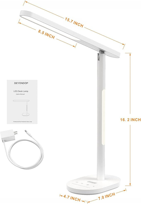 LED Desk Lamp, Eye-Caring Desk Lamps for Home Office,1000Lum Super Bright Dimmable Brightness Desk Light with Night Light & Auto Timer, Table lamp for Reading Studying Working Lamps Dorm Gift - LeafyLoom