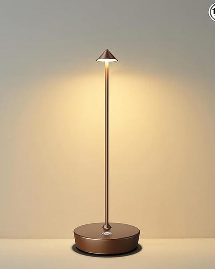 Rechargeable Cordless Table Lamp, 6000mAh LED Battery Operated Desk Lamp Touch 3 Color Stepless Dimming Portable Outdoor Waterproof Table Light for Patio/Restaurant/Dining/Home(Coffee) - LeafyLoom
