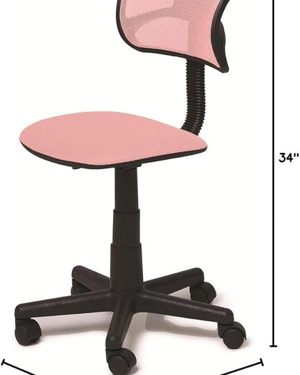 Swivel Mesh Desk Chair, Blush 21D x 21W x 34H in - LeafyLoom