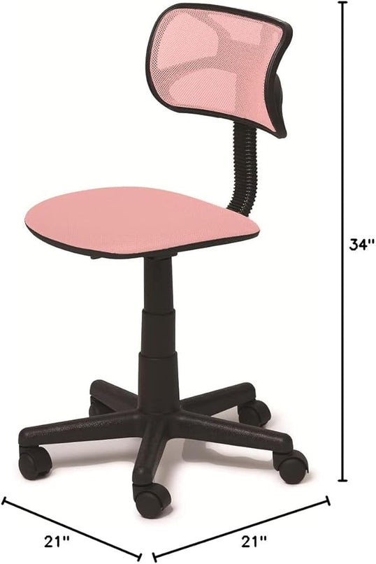 Swivel Mesh Desk Chair, Blush 21D x 21W x 34H in - LeafyLoom