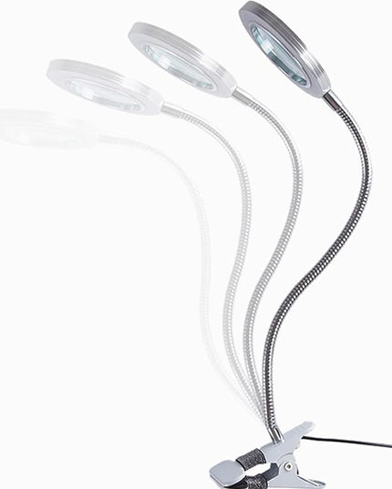 Magnifying Glass with Light and Stand, Desk Lamp LED light with USB Powered,Adjustable Flexible Gooseneck,clip on desktop & bed for Reading, Crafts;studio for Daily Hobbies Repairing. - LeafyLoom