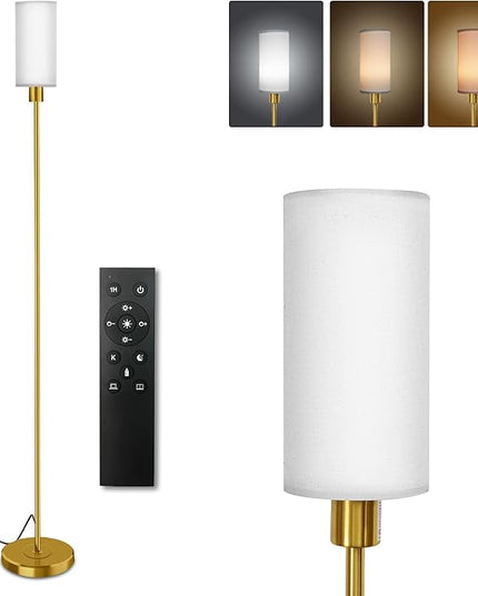 Floor Lamp for Living Room with 3 Color Temperature LED Bulb, Modern Standing Lamp with Remote Control, 68" Tall Pole Floor Lamp for Office, Bedroom, Reading (Bulb Included) - LeafyLoom