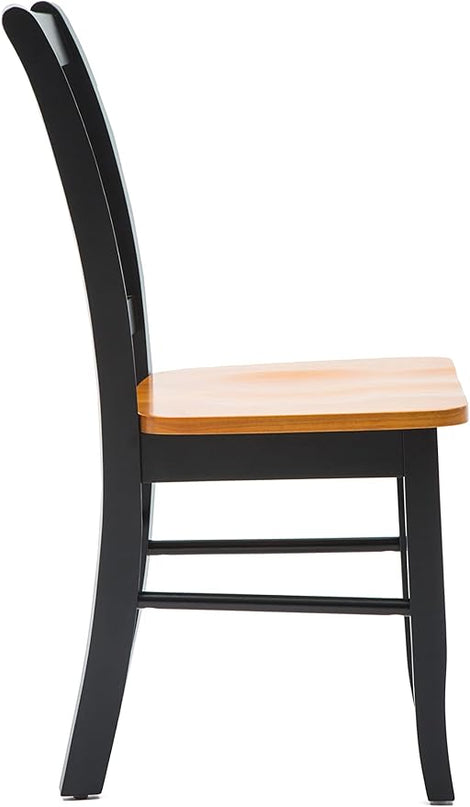 Boraam Shaker Chair, Black/Oak, Set of 2 - LeafyLoom