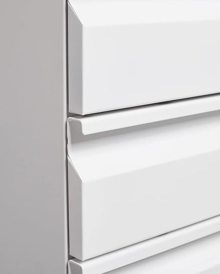 3-Drawer Mobile Lock and 5 Casters,Pre-Assembled Metal Office Storage Filing Cabinets w/ 1 Removable Hanging Rods,for Legal/Letter Size,White - LeafyLoom