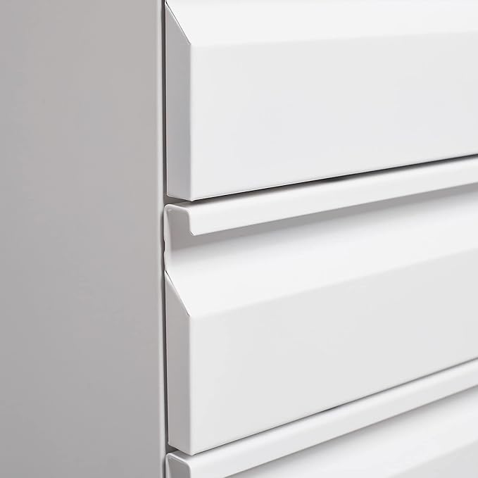 3-Drawer Mobile Lock and 5 Casters,Pre-Assembled Metal Office Storage Filing Cabinets w/ 1 Removable Hanging Rods,for Legal/Letter Size,White - LeafyLoom