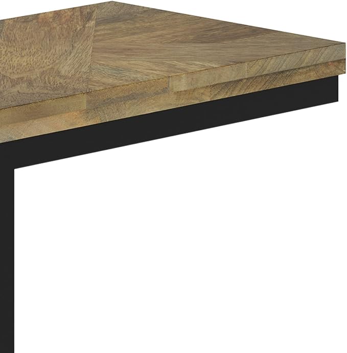 SIMPLIHOME Hayward Modern Industrial 19 Inch Wide Metal Side Table in Natural, Fully Assembled, For the Living Room and Bedroom - LeafyLoom