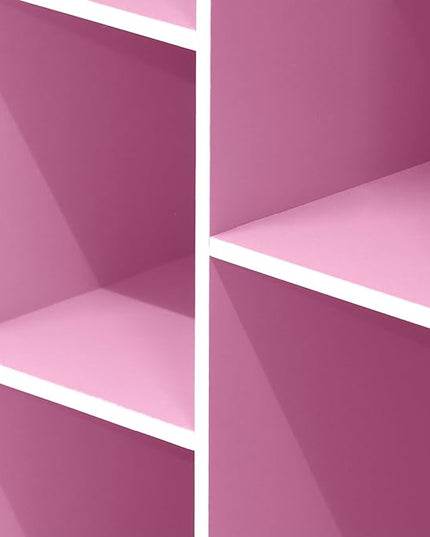 Furinno 5-Cube Reversible Open Shelf, White/Pink 11069WH/PI - LeafyLoom
