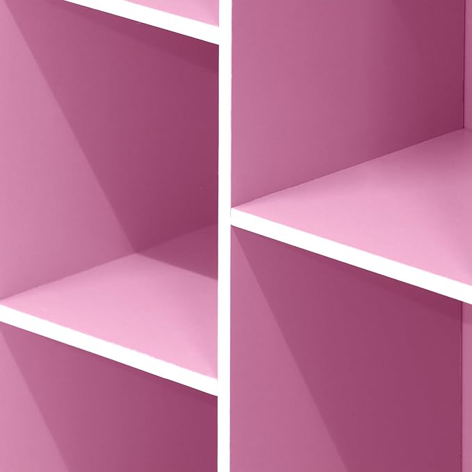 Furinno 5-Cube Reversible Open Shelf, White/Pink 11069WH/PI - LeafyLoom