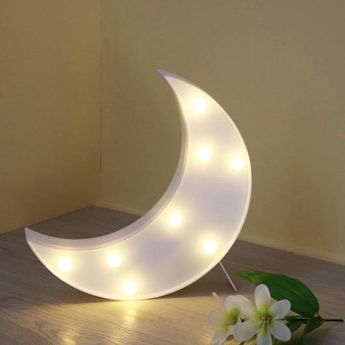 Decorative LED Crescent Moon Night Light Can Be Hung On The Wall Children’S Room Room Light, Suitable for Birthday Parties, Holiday Decorations, Baby Room Decoration. (White Moon) - LeafyLoom