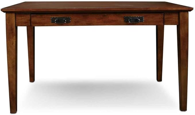 Leick Home 82400 Mission Writing Computer Desk with Drop Front Keyboard Drawer, for Home Office, Solid Wood, Mission Oak - LeafyLoom