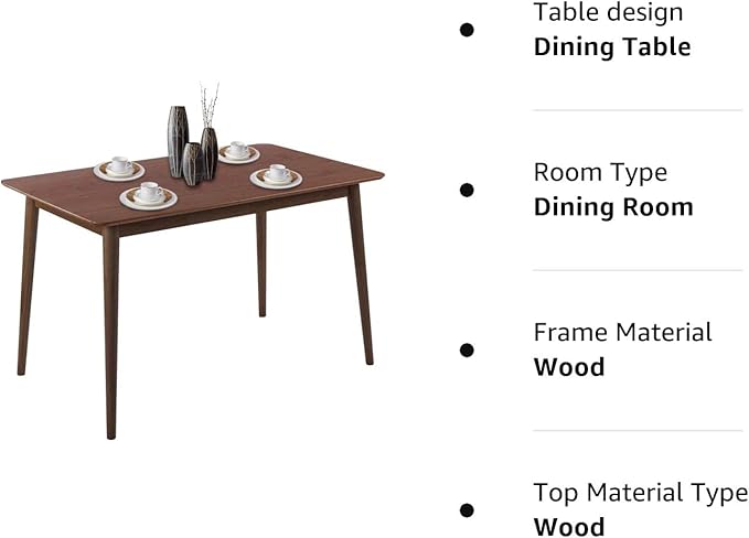 Dining Table Kitchen Table 47" Dining Room Table Small Kitchen Table for Small Spaces Table Modern Home Furniture Dinner Table Rectangular (Espresso) - LeafyLoom